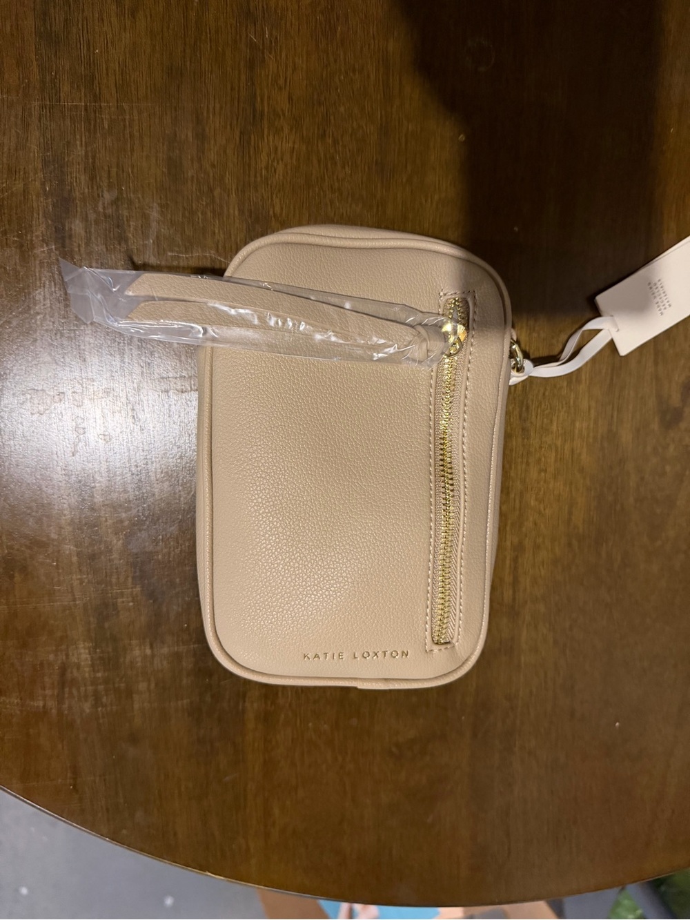 Katie Loxton Nude Mini Crossbody Bag with Front Zip